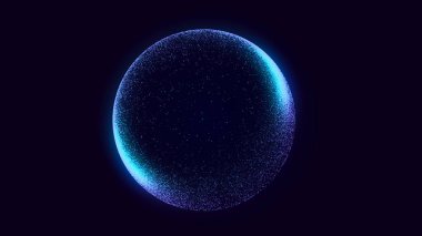 Noktaları, çizgileri ve üçgenleri birleştiren soyut teknoloji küresi. Dijital soyut ağ yapısı. Üç Boyut .