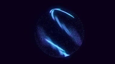 Noktaları, çizgileri ve üçgenleri birleştiren soyut teknoloji küresi. Dijital soyut ağ yapısı. Üç Boyut .