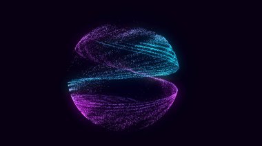 Noktaları, çizgileri ve üçgenleri birleştiren soyut teknoloji küresi. Dijital soyut ağ yapısı. Üç Boyut .