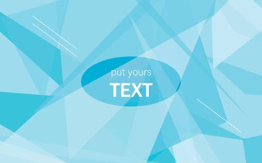 Farklı boyutlarda ve şeffaflıkta üçgen şekillerin soyut gök mavisi arkaplanı. Geometrik şekiller. Üç Boyut