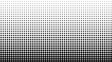 Yarı melodiler. Siyah ve beyaz noktaların derecesi. Tek renkli arka plan. Tasarım elemanı. Vektör