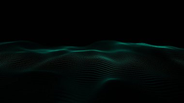 Ağ bağlantısının teknolojik tasarımı. Birbirine dolanmış nokta ve çizgilerle soyut bir arkaplan. Üç Boyut .