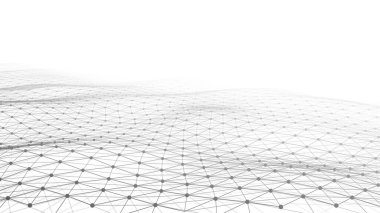 Soyut perspektif arka planı. 3B kablo vektör örgüsü.