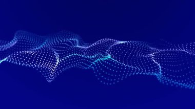 Müzikal parçacıkların gelecekteki dalgası. Çalışan veri akışı. 3B görüntüleme