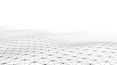 Soyut perspektif arka planı. 3B kablo vektör örgüsü.