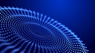 Birbirine dolanmış çizgileri ve noktaları olan soyut bir ağ. Dijital teknolojiler - büyük veri araştırması.