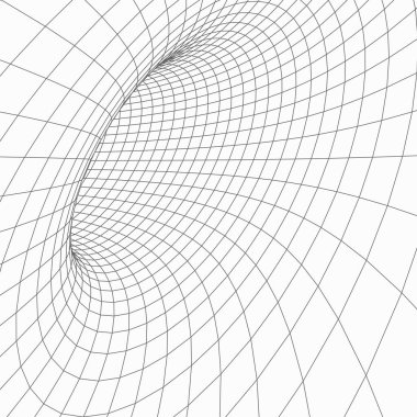 Bir tünelin grafiksel illüzyonu. Hunideki ya da ağdaki delikler. Soyut 3D kablo solucan deliği.