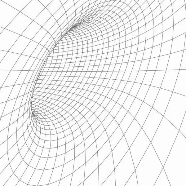 Bir tünelin grafiksel illüzyonu. Hunideki ya da ağdaki delikler. Soyut 3D kablo solucan deliği.