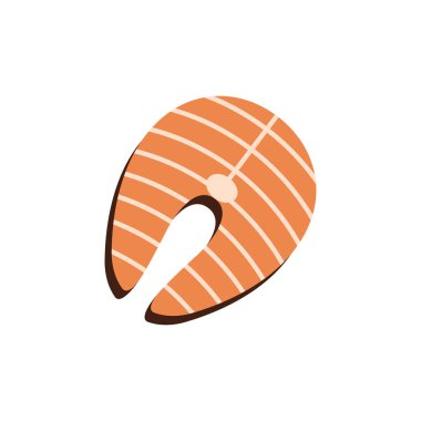 Somon dilimi, sağlıklı besin vektörü çizimi için bir parça balık.