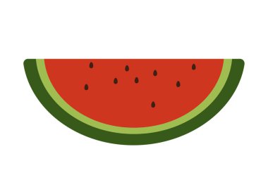 Karpuz dilimi, yarım daire şeklinde vitamin, taze yaz tatlısı çizimi.