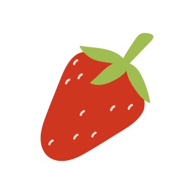 Çilekli, sulu olgun bütün kırmızı böğürtlen yeşil yaprak çizimi