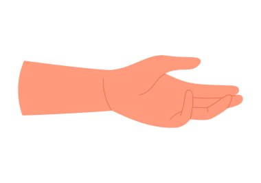 Vektör illüstrasyonunda insan eli vermek veya almak, destek vermek ve yardım etmek