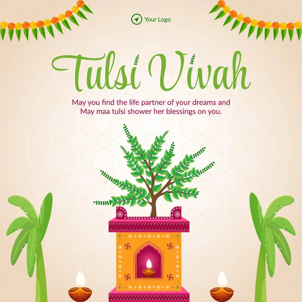 タルシのバナーデザイン Vivah Hindu祭りテンプレート — ストックベクタ