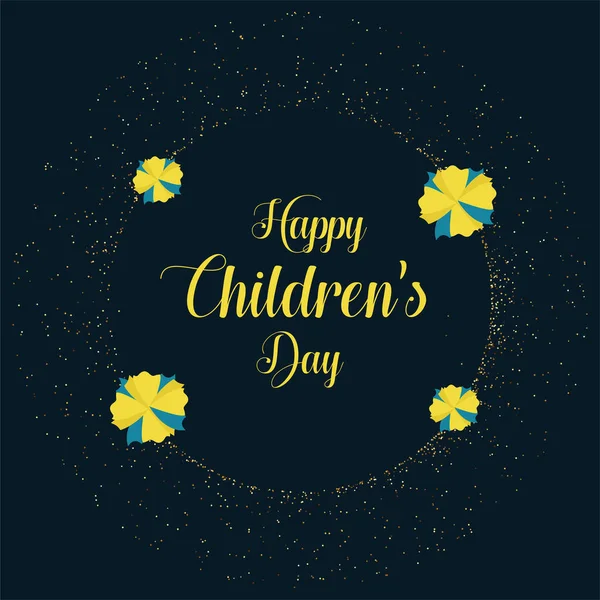 Ευτυχισμένη Ημέρα Των Παιδιών Επίπεδη Banner Πρότυπο Σχεδιασμού — Διανυσματικό Αρχείο