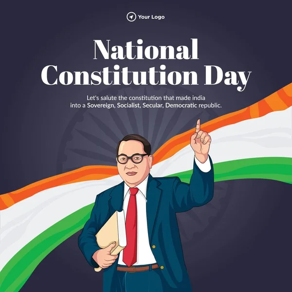 Conception Bannière Modèle Journée Nationale Constitution — Image vectorielle
