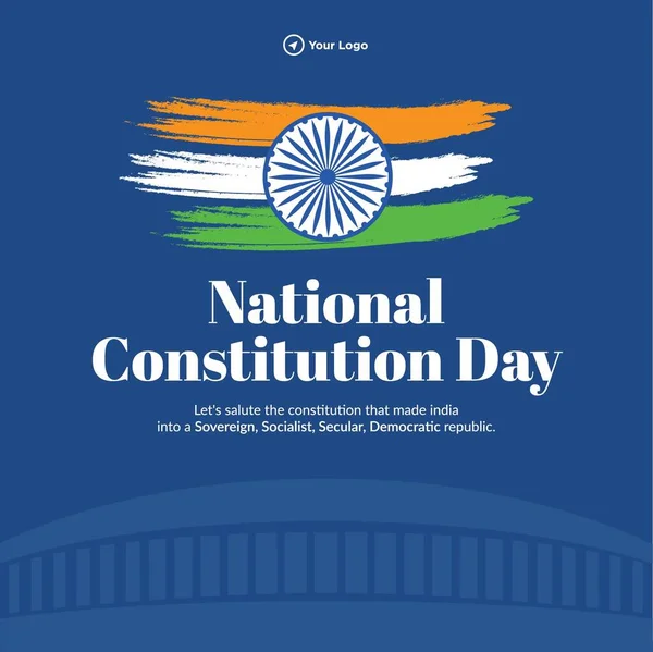 Desain Banner Dari Templat Hari Konstitusi Nasional - Stok Vektor