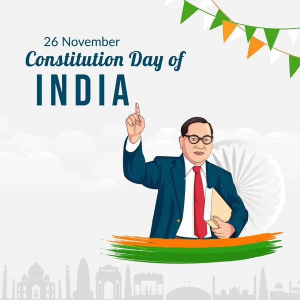 Banner Design Happy Constitution Day India Sablon — Stock Vector