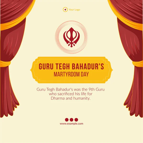 Banner Design Guru Tegh Bahadur Šablony — Stockový vektor