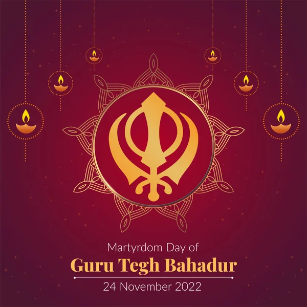 stock vector Banner design of martyrdom day of guru tegh bahadur template.