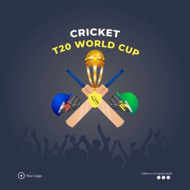 T20 kriket şampiyonası şablonunun pankart tasarımı. 