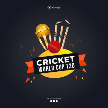 T20 kriket şampiyonası şablonunun pankart tasarımı. 