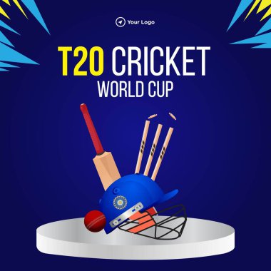 T20 Kriket Dünya Kupası pankartı tasarım şablonu. 