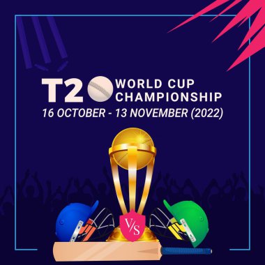 T20 Dünya Kriket Şampiyonası afiş tasarımı şablonu. 