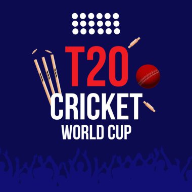 T20 Kriket Dünya Kupası pankartı tasarım şablonu. 