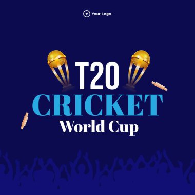 T20 Kriket Dünya Kupası pankartı tasarım şablonu. 