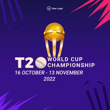 T20 Dünya Kriket Şampiyonası afiş tasarımı şablonu. 