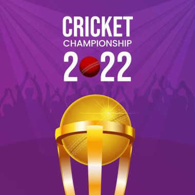 2022 Kriket Şampiyonası 'nın afiş tasarım şablonu. 