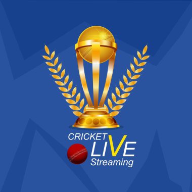 Kriket canlı yayınının pankart tasarımı şablonu. 