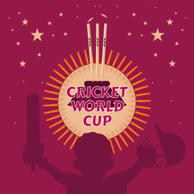 Kriket Dünya Kupası 'nın afiş tasarım şablonu. 