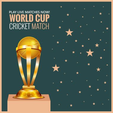 Dünya Kupası kriket maçının bayrak tasarımı şablonu. 