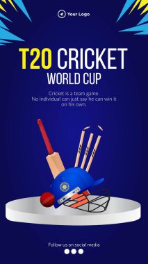 T20 kriket dünya kupası şablon tasarımı.  