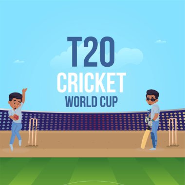 T20 kriket dünya kupası şablonunun pankart tasarımı.