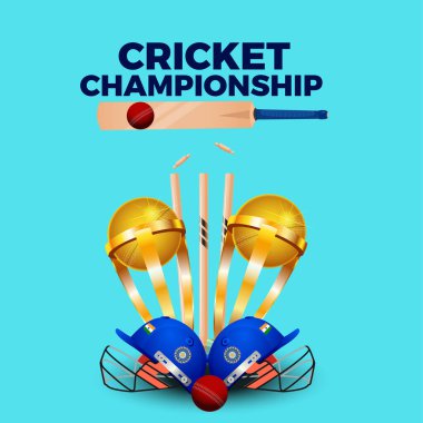 Kriket şampiyonası şablonunun pankart tasarımı. 