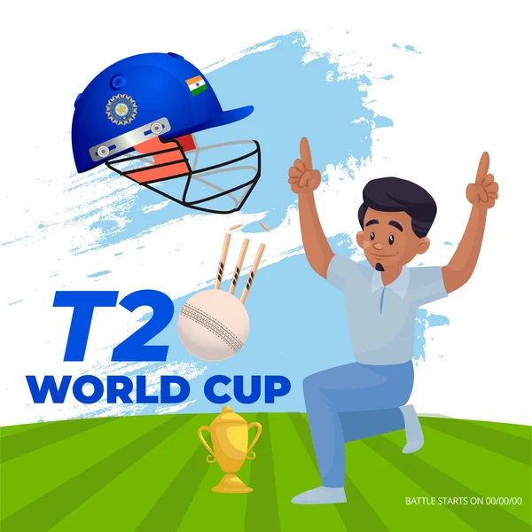 Banner Ontwerp Van T20 World Cup Template — Stockvector
