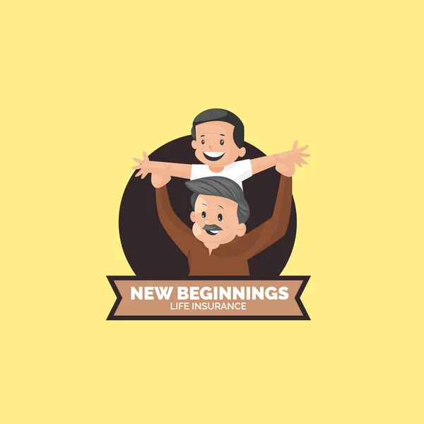 Yeni Başlangıçlar Yaşam Sigortası Hint Vektör Logosu Şablonu — Stok Vektör