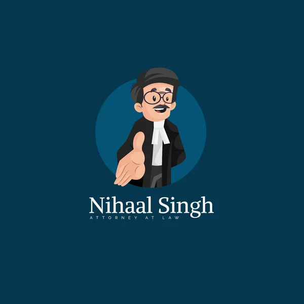 Nihaal Singh Attorney Law Vector Mascot Logo Template — Stock Vector