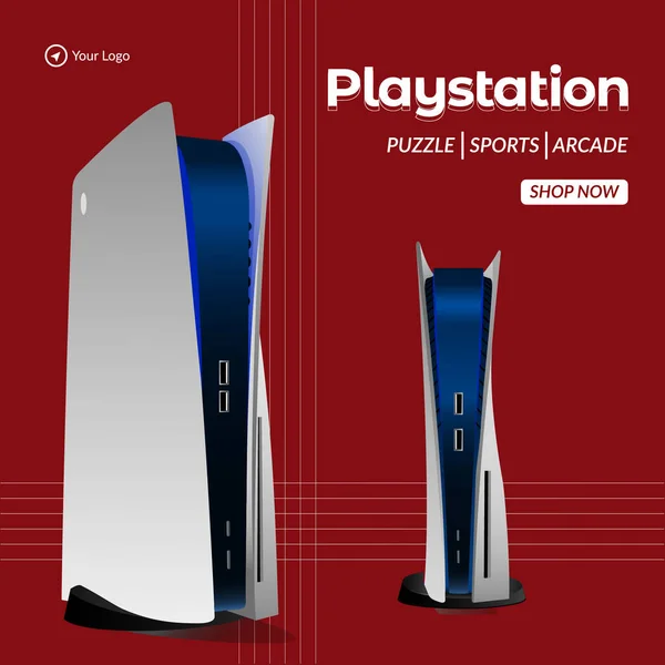 Diseño Banner Plantilla Playstation — Archivo Imágenes Vectoriales