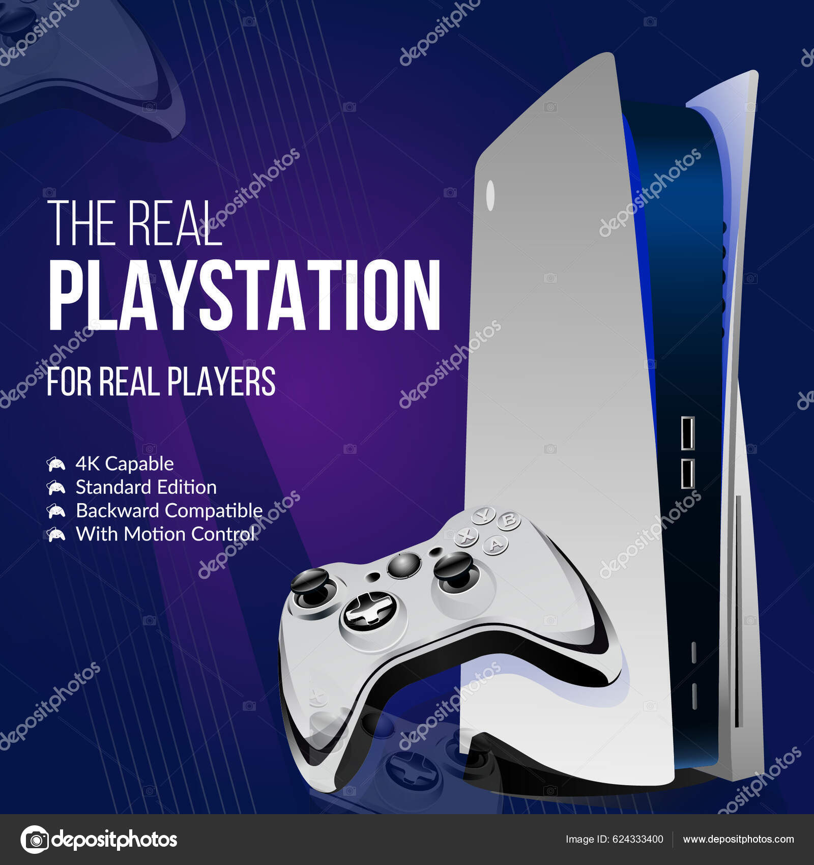 Ambitiøs nok Bred rækkevidde Banner Design Real Playstation Real Players Template Stock Vector by  ©F1Digitals 624333400
