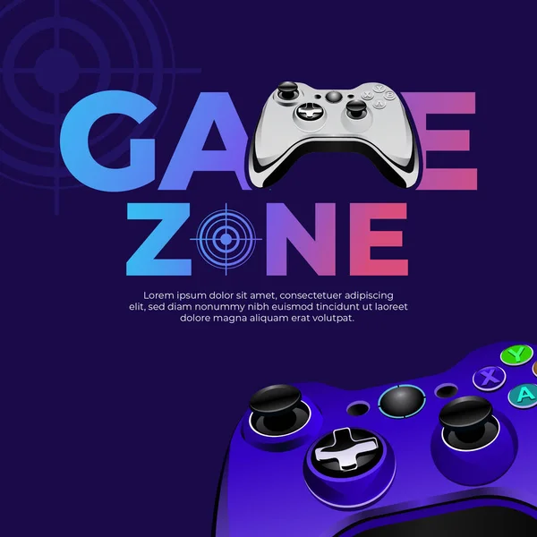 Banner Design Game Zone Template — Stock Vector