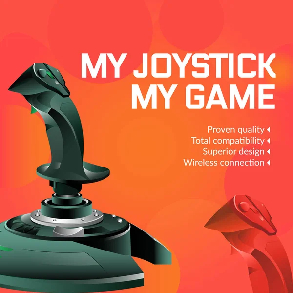 Banner Design Joystick Game Template — Stock Vector