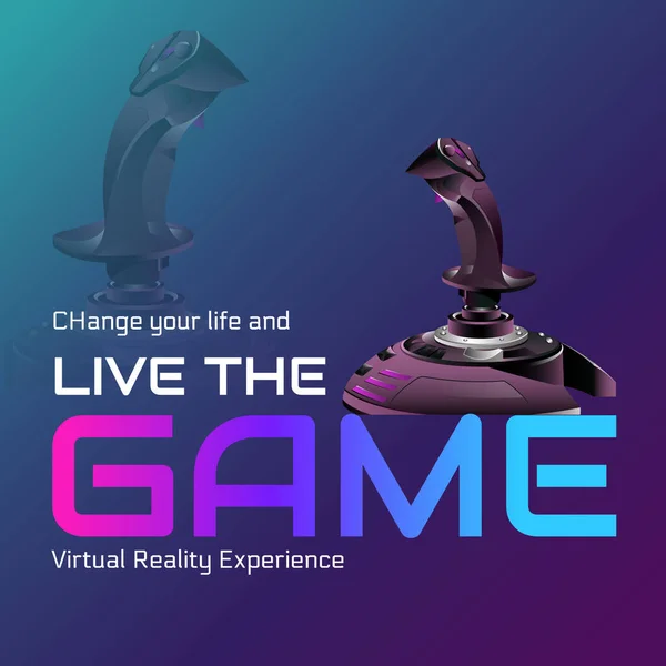 Banner Design Viver Modelo Experiência Realidade Virtual Jogo —  Vetores de Stock