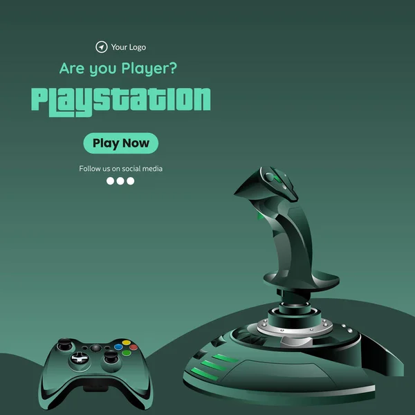 Banner Design Playstation Você Modelo Jogador —  Vetores de Stock