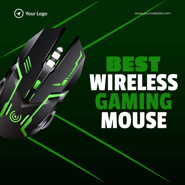 Design Banner Melhor Modelo Mouse Jogo Sem Fio —  Vetores de Stock