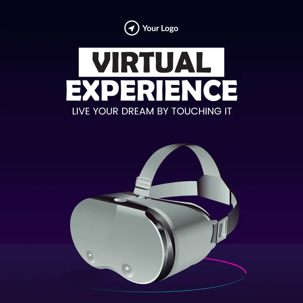 Banner Design Virtual Experience Template — Stock Vector