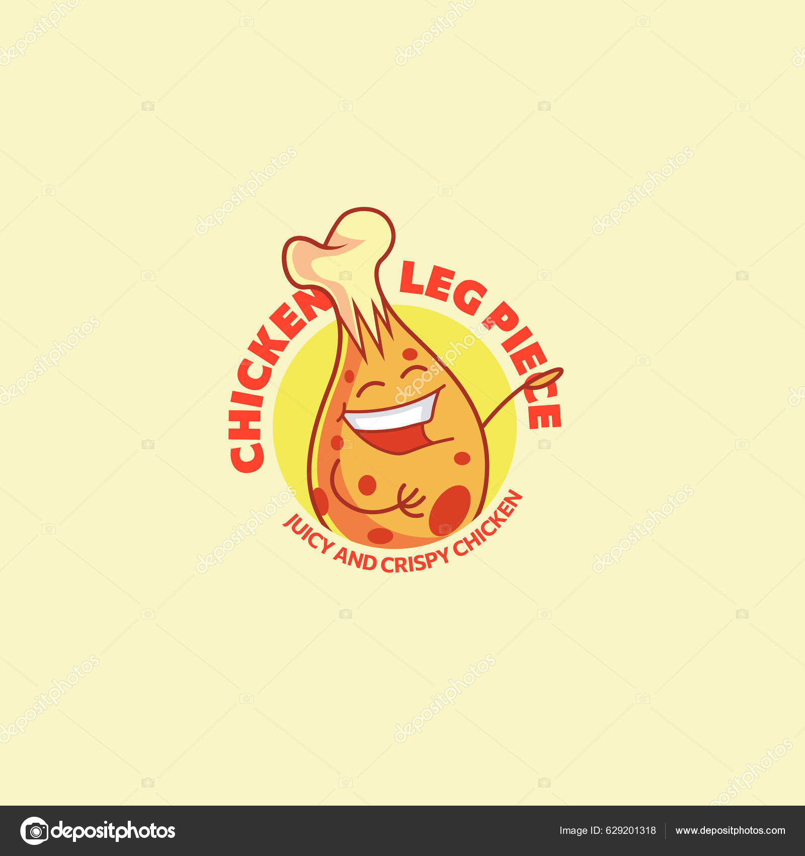 Chicken Leg Stück Saftig Und Knusprig Vektor Logo Design Stock ...