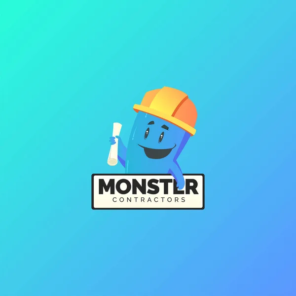 Monster Aannemers Vector Logo Ontwerp — Stockvector